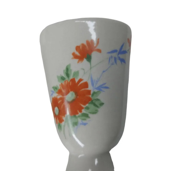 Vintage Stone Pottery Cups, Floral, Set  of 2 - Picture 2 of 8